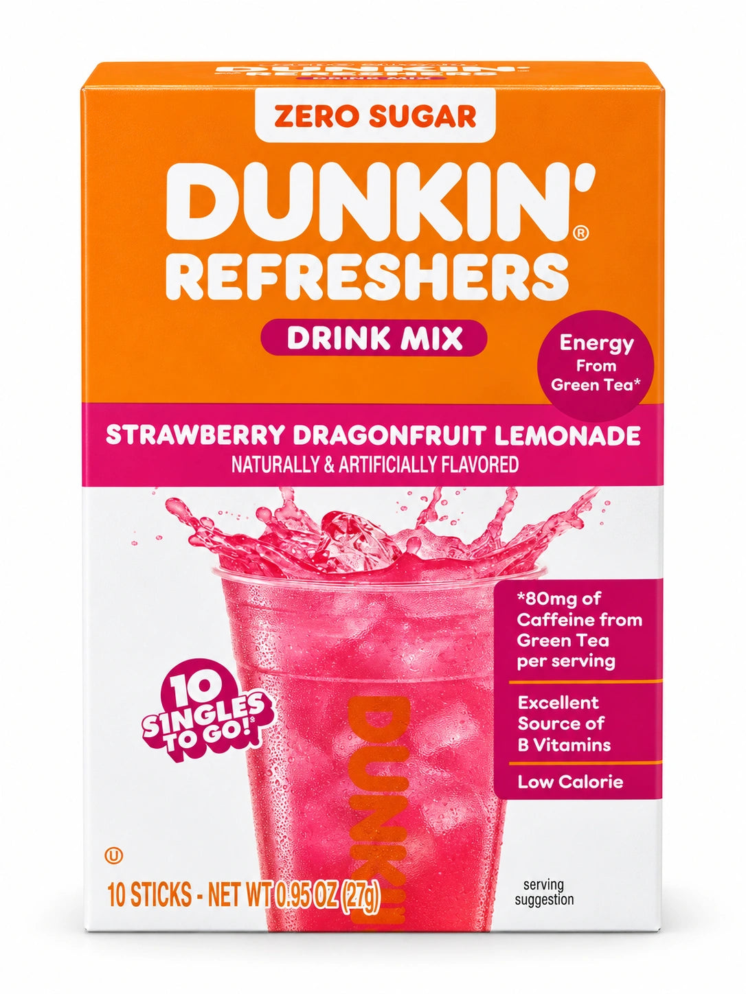 Dunkin Refreshers Zero Sugar Drinks Mix Single To Go