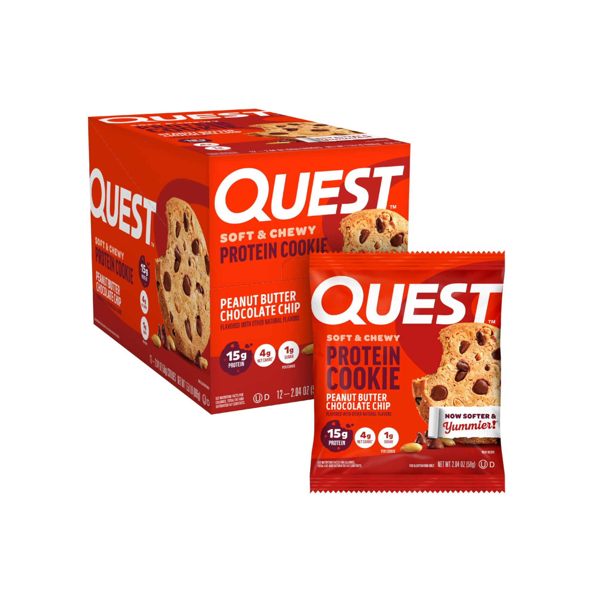 Quest Soft & Chewy Protein Cookie – Choose Flavor (15g Protein, 1g Sugar)