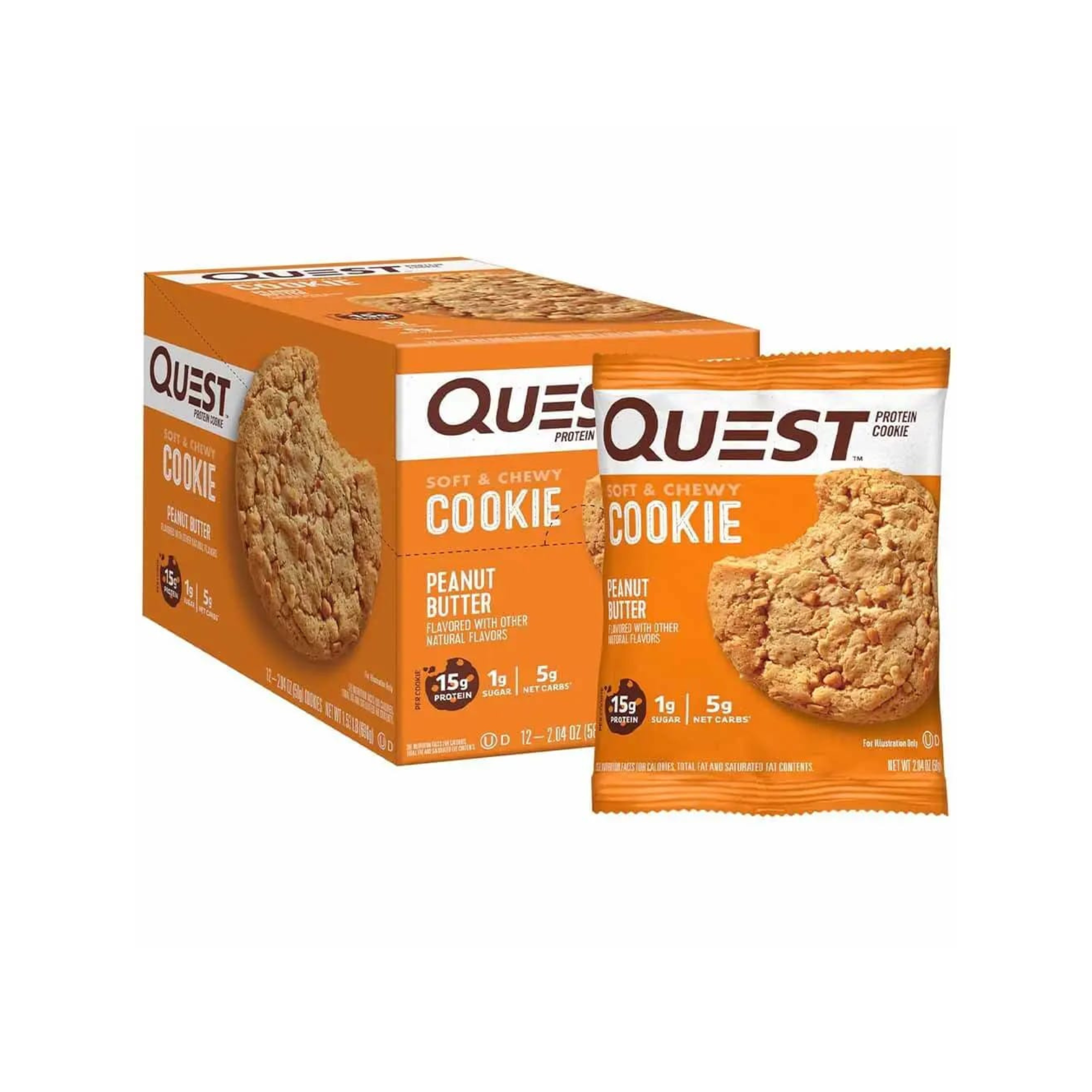 Quest Soft & Chewy Protein Cookie – Choose Flavor (15g Protein, 1g Sugar)