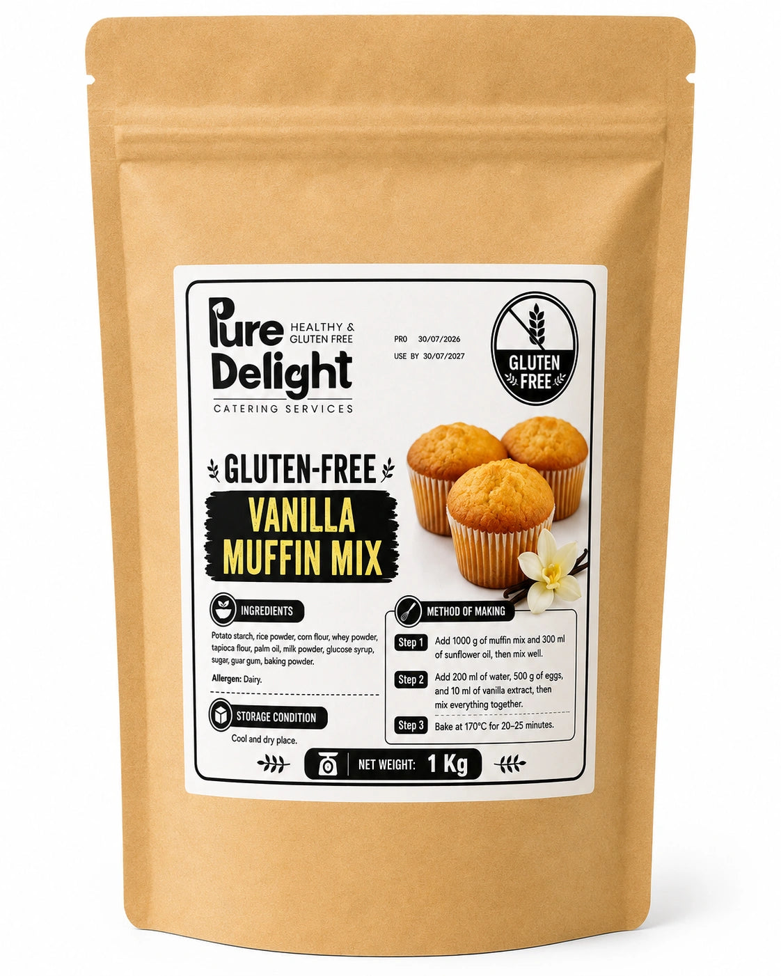 Pure Delight Gluten Free Vanilla Muffin Mix