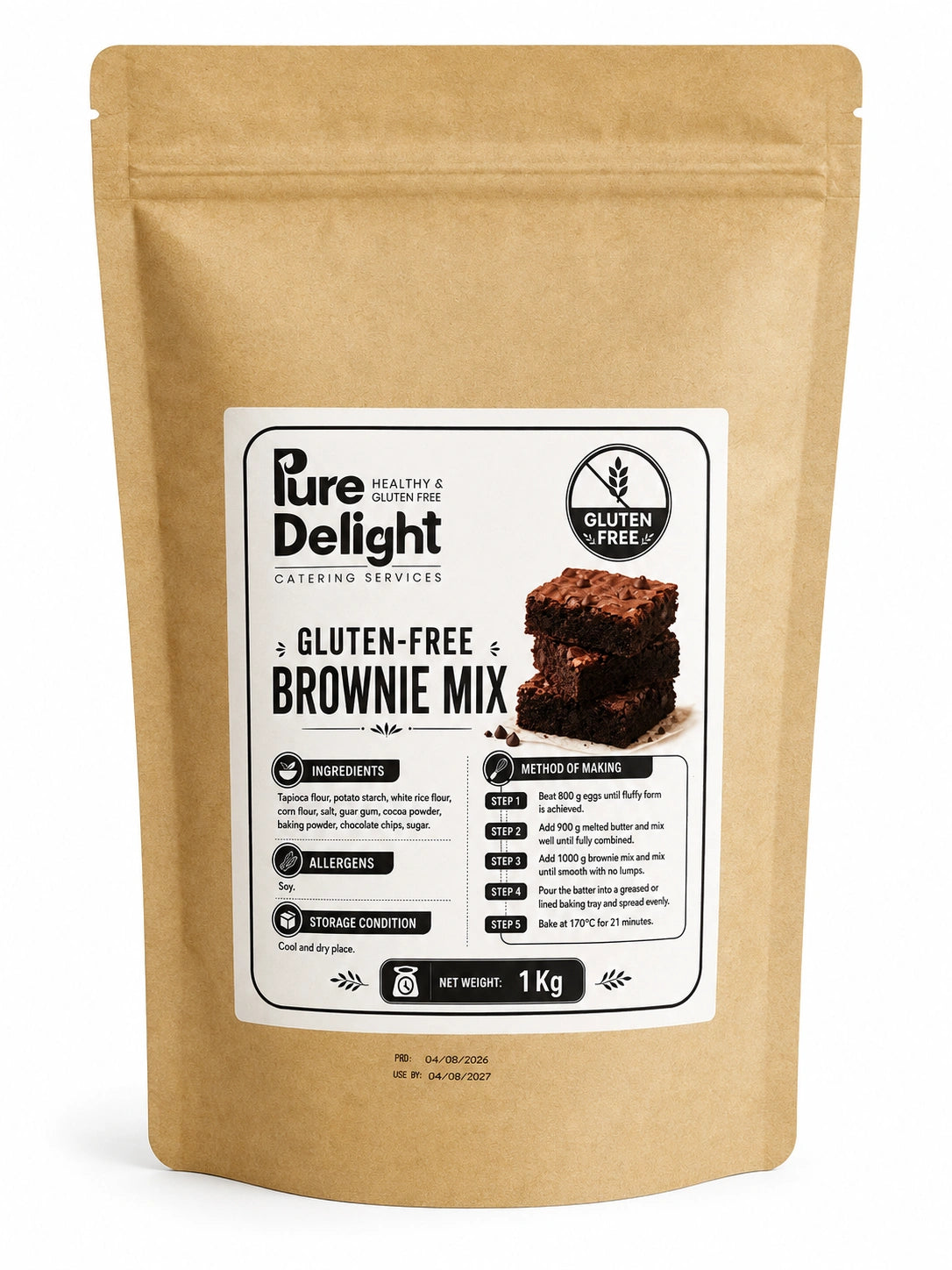 Pure Delight Gluten Free Brownie Mix