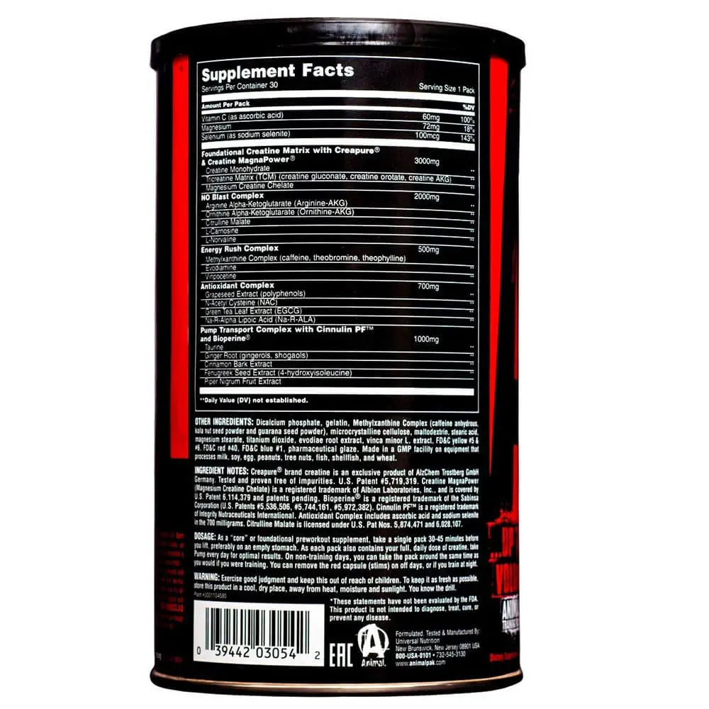 Universal Nutrition Animal Pump , 30 Packs