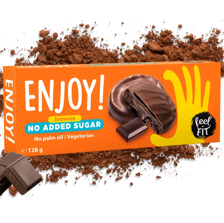 Feel Fit Brownie Cookies – Sugar & Palm Oil Free, Dark Chocolate Coated | 128g
