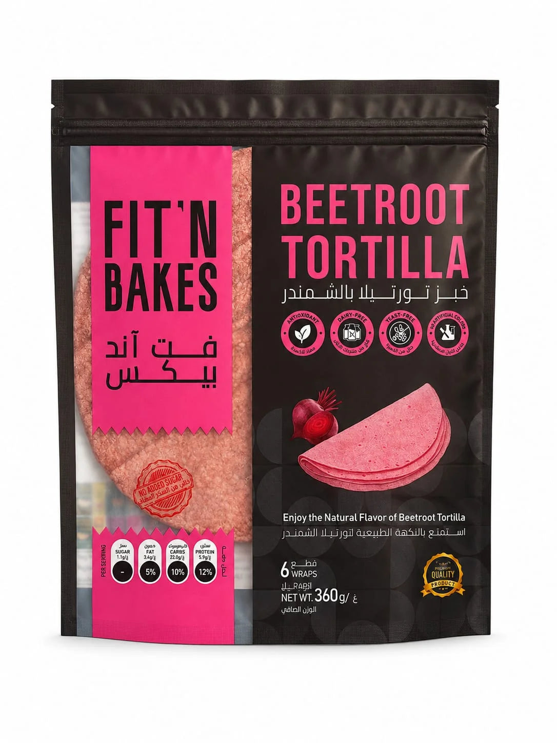 FIT'N BAKES Beetroot Tortilla 360g