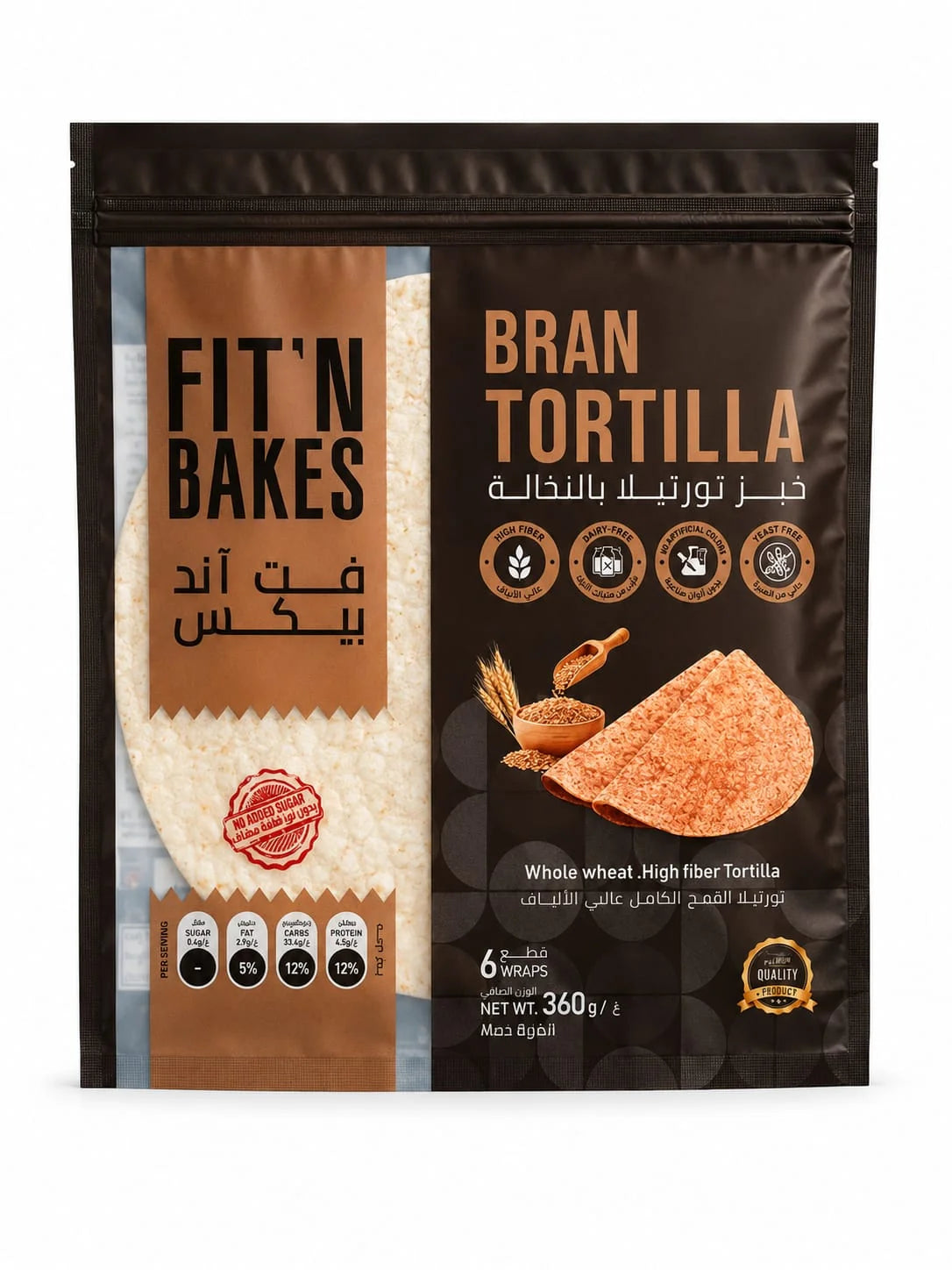 FIT'N BAKES Bran Tortilla 360g