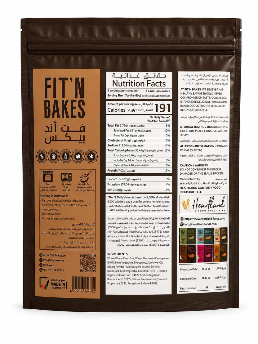FIT'N BAKES Bran Tortilla 360g