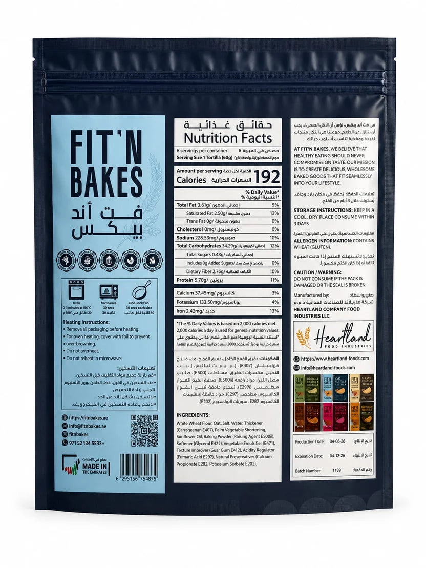 FIT'N BAKES Oat Tortilla 360g