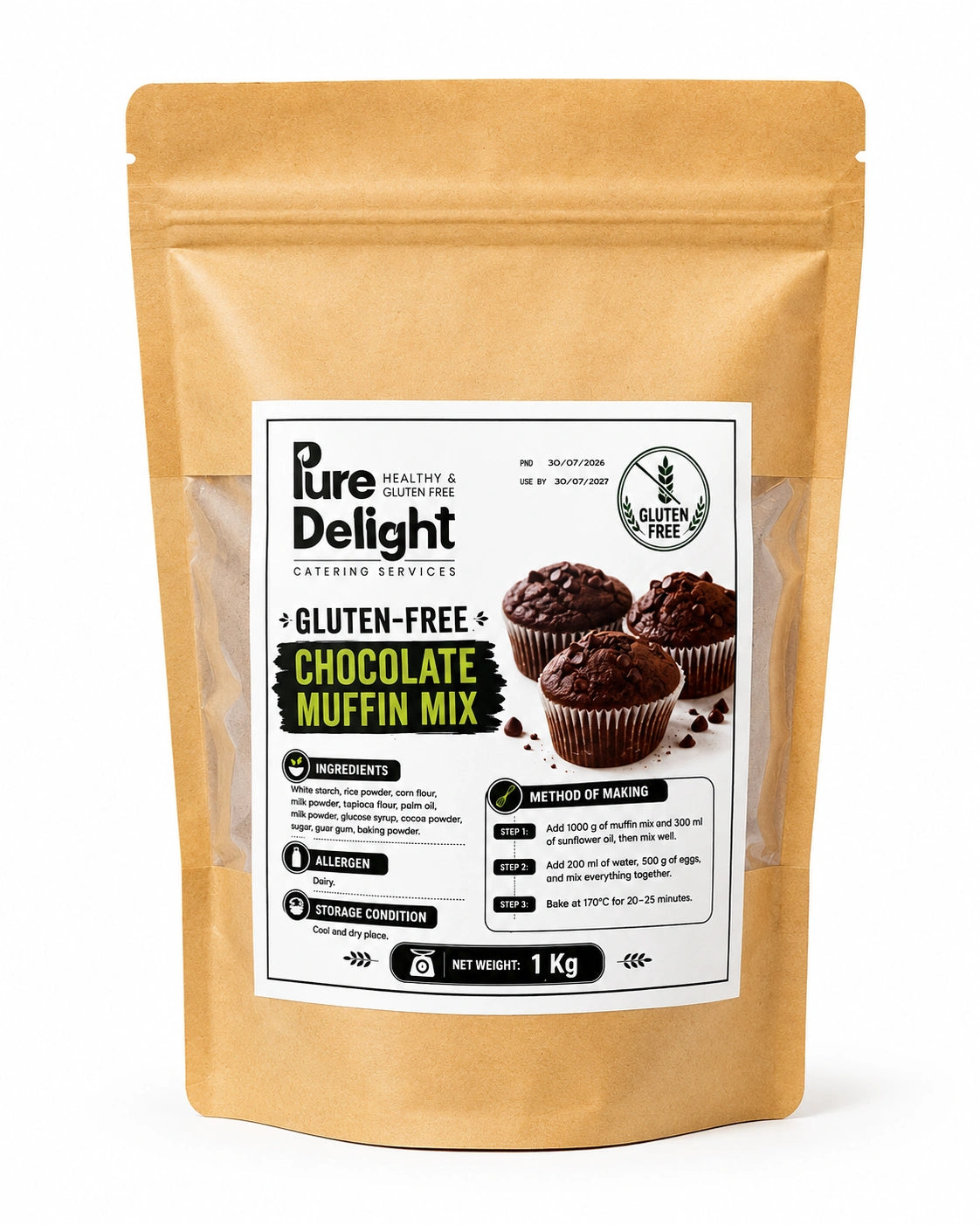Pure Delight Gluten Free Chocolate Muffin Mix