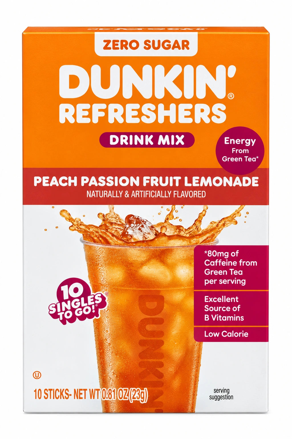 Dunkin Refreshers Zero Sugar Drinks Mix Single To Go