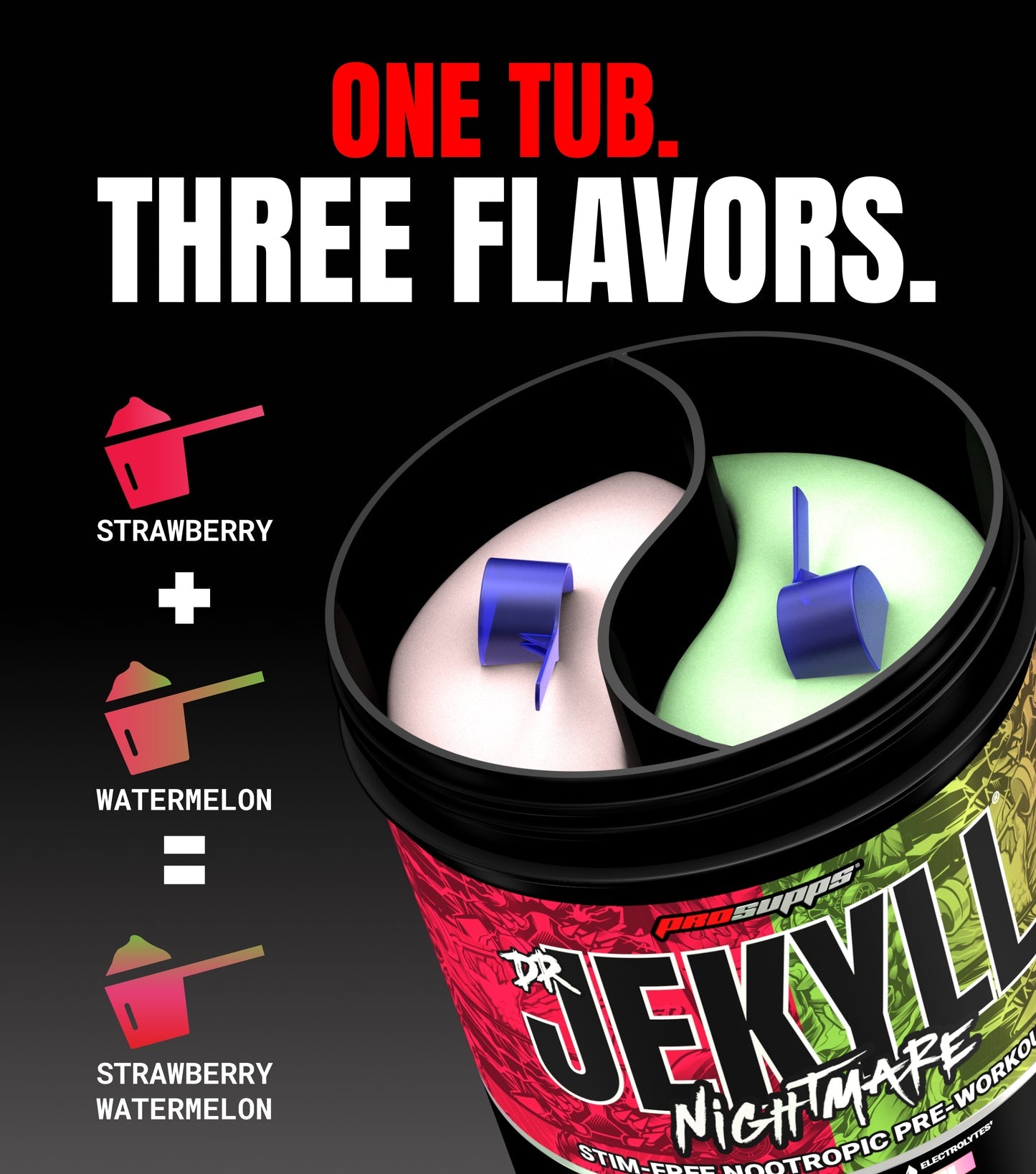 ProSupps Dr. Jekyll Nightmare Dual Tub 40 serving - Strawberry/Watermelon