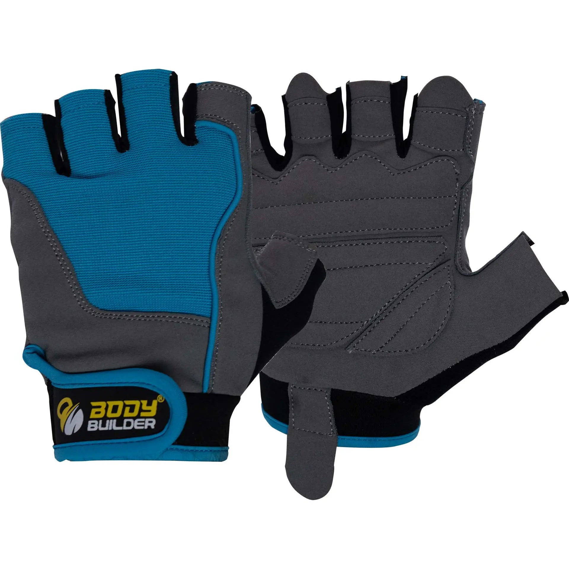 Body Builder Trainer Gloves, Grey-blue